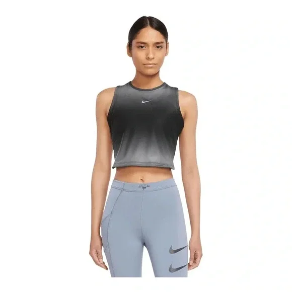 Nike Dri-Fit Swoosh Printed Crop Tank- Size L - Picture 1 of 10